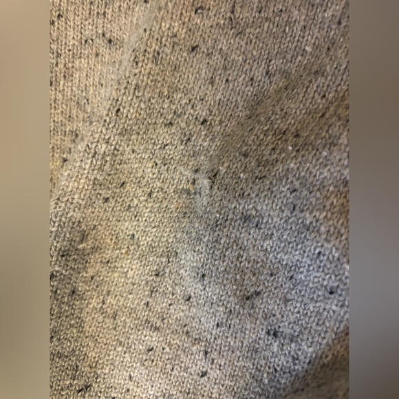 Grey Vici drape-front sweater with faux leather accents - Picture 2 of 7